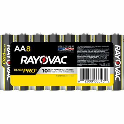 Rayovac Ultra Pro Alkaline AA Batteries, 8/Pack (RAYALAA8J) Pack of 8 Rayovac® Batteries & Battery Chargers