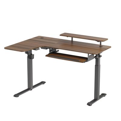 Eureka Ergonomic L-Shaped Standing Desk with Keyboard Tray, Left Desk, 61.25" x 43.25" x 34.38" to 52.88", Walnut/Black (EKAL60LWN) Each Eureka Ergono