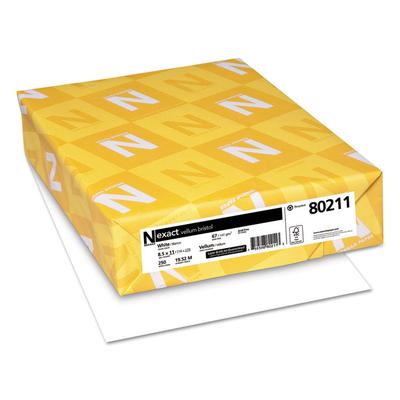 Neenah Paper Exact Vellum Bristol Cover Stock, 94 Bright, 67 lb Bristol Weight, 8.5 x 11, White, 250/Pack (WAU80211) Pack of 250 Card/Cover Stock