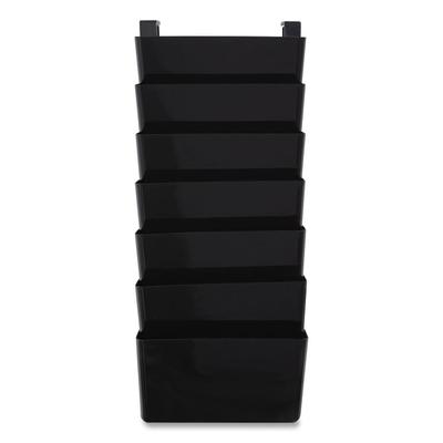 TRU RED Unbreakable Plastic Wall File, 7 Sections, Letter Size, 13" x 3.81" x 30.78", Black (TUD24380814) Pack of 7 TRU RED™ Hanging File Systems
