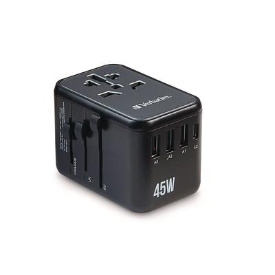 Verbatim UTA-08 Universal Travel Adapter, (3) USB-A/(3) USB-C (VER32123) Each Verbatim® Adapters/Chargers