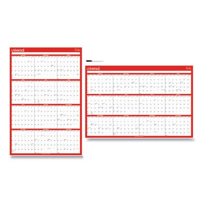 Universal Erasable Wall Calendar, 24 x 36, White/Red Sheets, 12-Month (Jan to Dec): 2026 (UNV71004) Each Universal® Calendars
