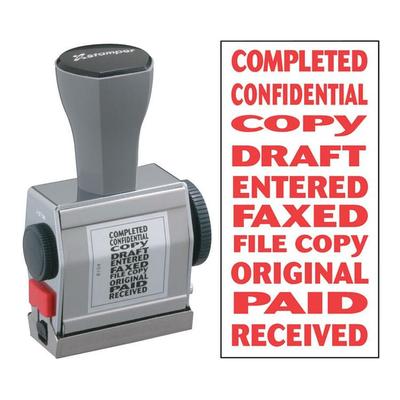 Xstamper 10 In 1 General Office Phrase Stamp, 3/16"x1 1/2", Red (XST81041) Each Shachihata Inc. U.S.A. Address & Office Stamps