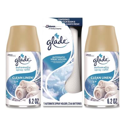 Glade Automatic Spray Air Freshener Combo Set, Holder with (2) Clean Linen Refills (SJN375634) Each Glade® Air Freshener Dispensers