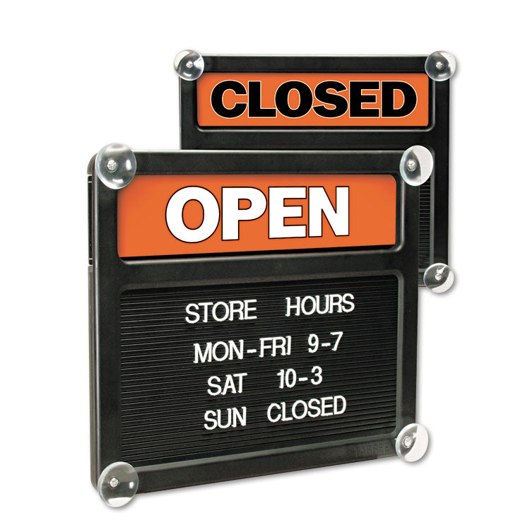 Headline Sign Double-Sided Open/Closed Sign w/Plastic Push Characters, 14.38 x 12.38 (USS3727) Each Headline® Sign Signs & Sign Holders