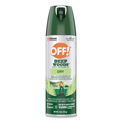OFF! Deep Woods Dry Insect Repellent, 4 oz Aerosol Spray, Neutral, 12/Carton (SJN315652) Case of 12 OFF!® Insect Repellents