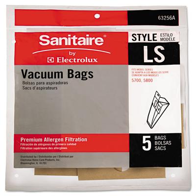 Sanitaire Commercial Upright Vacuum Cleaner Replacement Bags, Style LS, 5/Pack, 10 Packs/Carton (EUR63256A10CT) Case of 50 Sanitaire® Vacuum Accessori