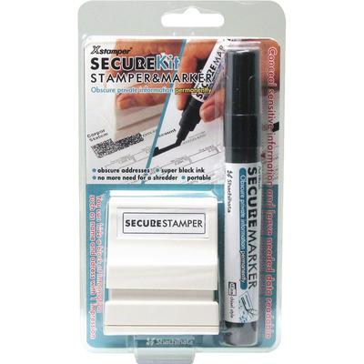 Xstamper Secure Stamp S10 w/Marker, 1/2" x 1 11/16", Black (XST35302) Each Shachihata Inc. U.S.A. Address & Office Stamps