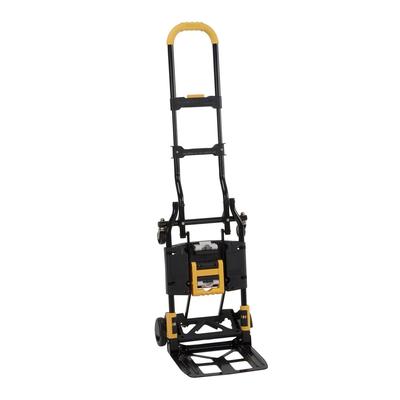 Cosco 2-in-1 Folding Hand Truck, 300 lb Capacity, 17" x 30.5" x 33.5", Black/Yellow (CSC12225YGB1E) Each Cosco® Carts & Trucks