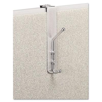 Safco Over-The-Panel Double-Garment Hook, Satin Aluminum/Chrome (SAF4167) Each Safco® Hangers/Hooks