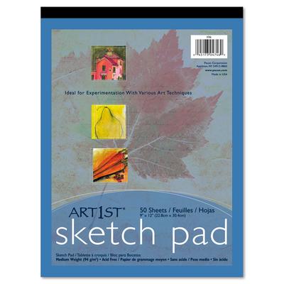 Pacon Art1st Sketch Pad, Unruled, 50 White 9 x 12 Sheets (PAC4746) Each Pacon® Drawing & Design Pads