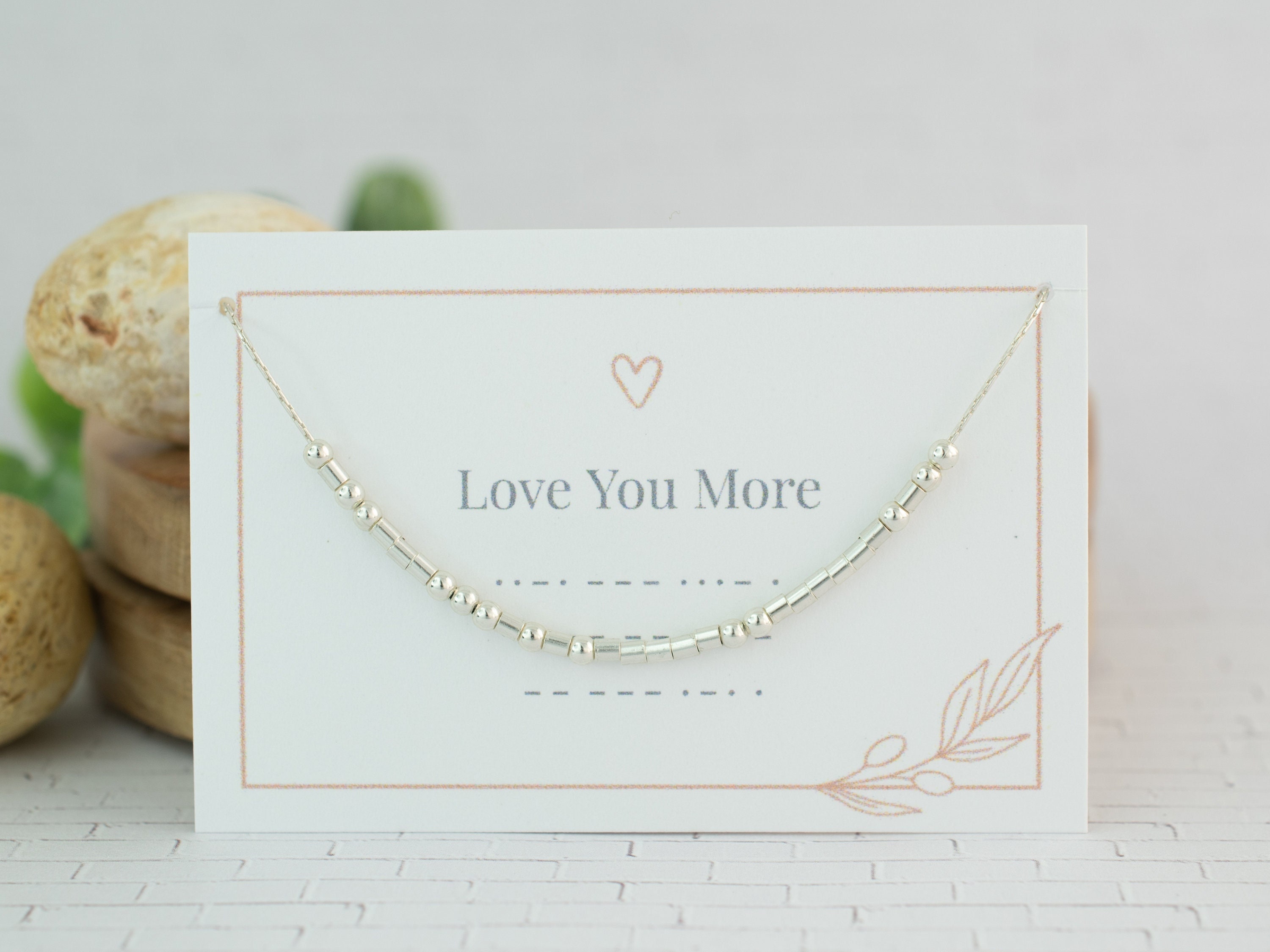 "Collana \"Ti amo di più\" con messaggio in codice Morse: messaggio segreto in argento sterling"