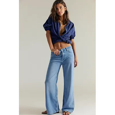 We The Free Stride Straight 'n Wide Jeans at Free People in Starship, Size: 27