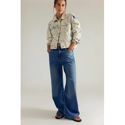 We The Free Stride Straight 'n Wide Jeans at Free People in Walk Away, Size: 30 S