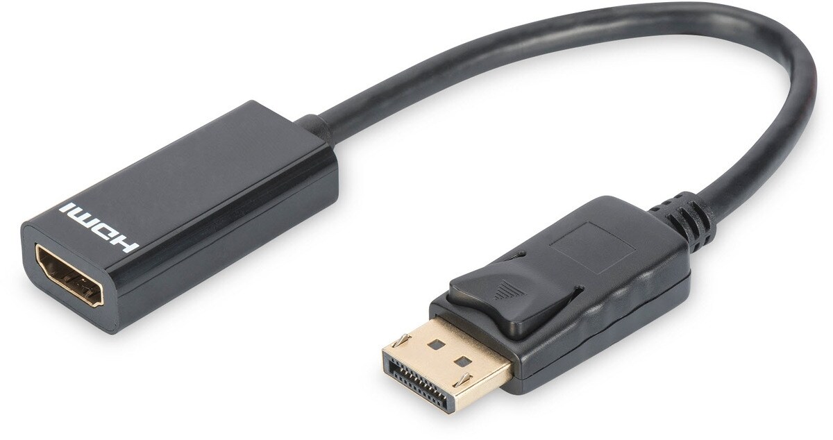 ASSMANN DIGITUS DisplayPort Adapterkabel Typ A St/Bu, 0.15m