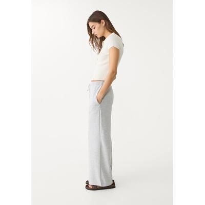 Stradivarius Wide-leg jogger trousers Grey melange XS
