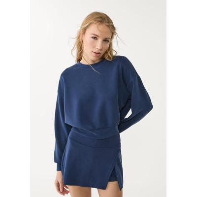 Stradivarius Soft-touch modal sweatshirt Navy blue M