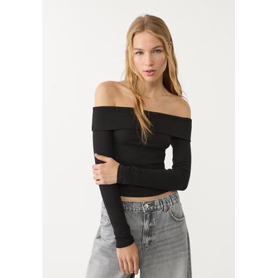 Stradivarius Off-the-shoulder top Black L
