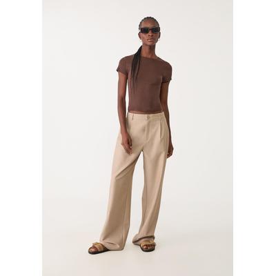 Stradivarius Smart straight-leg trousers Stone 16