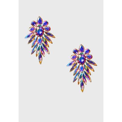 Plus Size Women's Crystal Spray Post Earrings by ELOQUII in Crystal (Size NO SIZE)