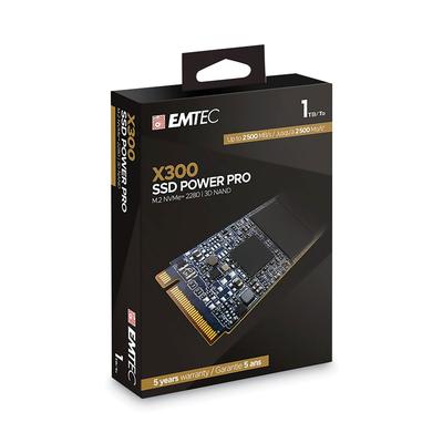 Emtec® ECSSD1TX300 X300 Power Pro Internal Solid State Drive, 1 TB, PCIe