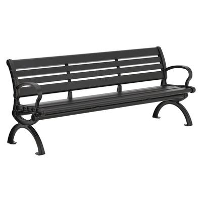 Global Industrial Aluminum Bench with Back, 73 x 22.75 x 30.75, Black (GBE436978BK)
