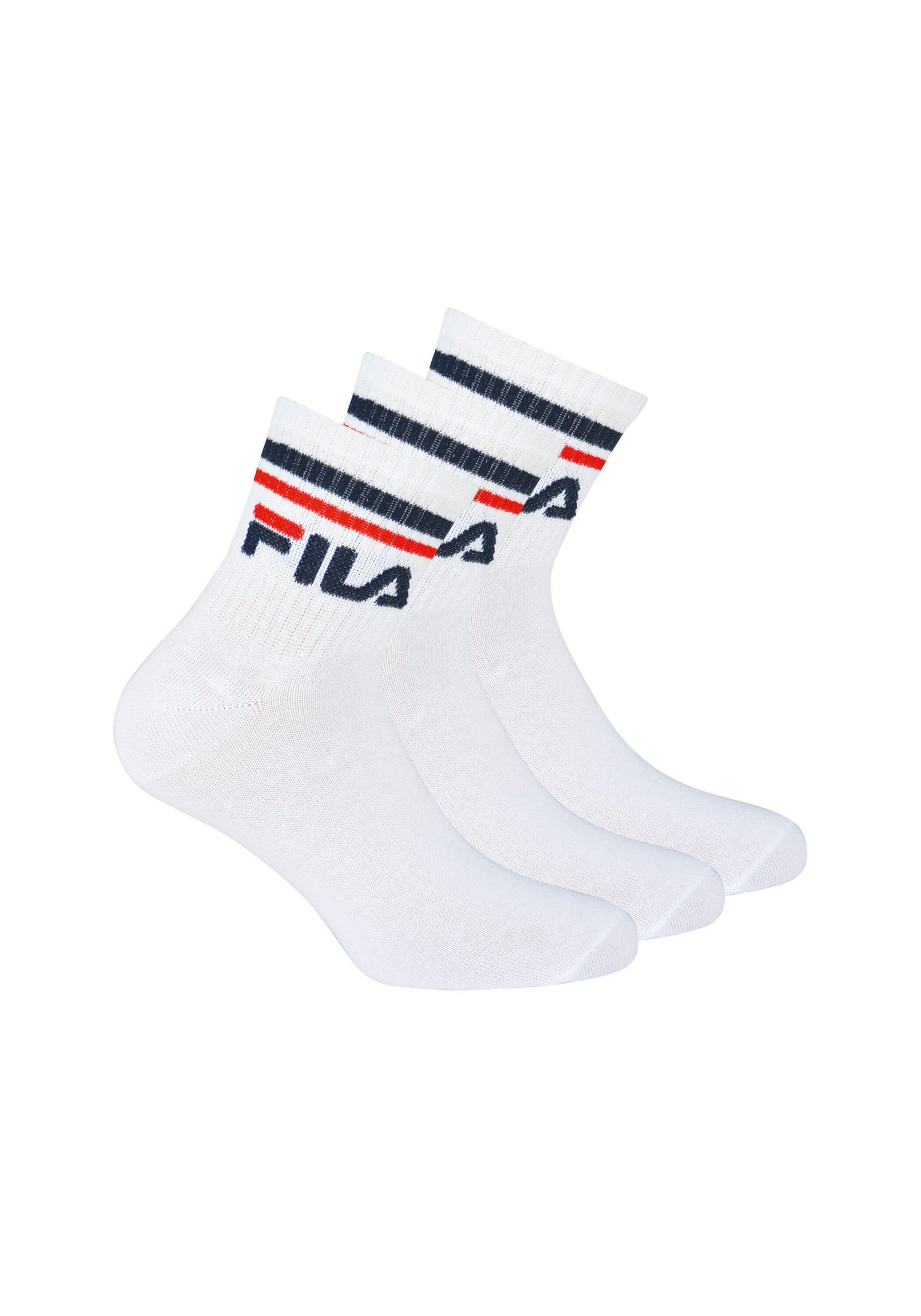 Kurzsocken FILA "Socken 3er Pack", Herren, Gr. 43-46, weiß, Obermaterial: 80% Baumwolle CO. 18% Polyester PES. 2% Elasthan EL., Socken