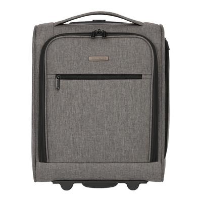 Weichgepäck-Trolley TRAVELITE "CABIN Bordtrolley Underseat, 43 cm", Gr. B/H/T: 34cm x 43cm x 20cm 28 l, grau (grau, melange), Polyester, unifarben, Basic, Koffer, Handgepäck-Koffer Reisekoffer mit Aufsteckfunktion Bordgepäck