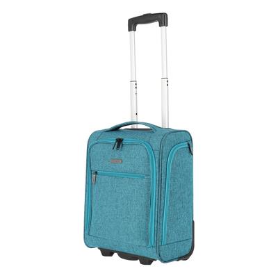 Weichgepäck-Trolley TRAVELITE "CABIN Bordtrolley Underseat, 43 cm", Gr. B/H/T: 34cm x 43cm x 20cm 28 l, blau (petrol), Polyester, unifarben, Basic, Koffer, Handgepäck-Koffer Reisekoffer mit Aufsteckfunktion Bordgepäck