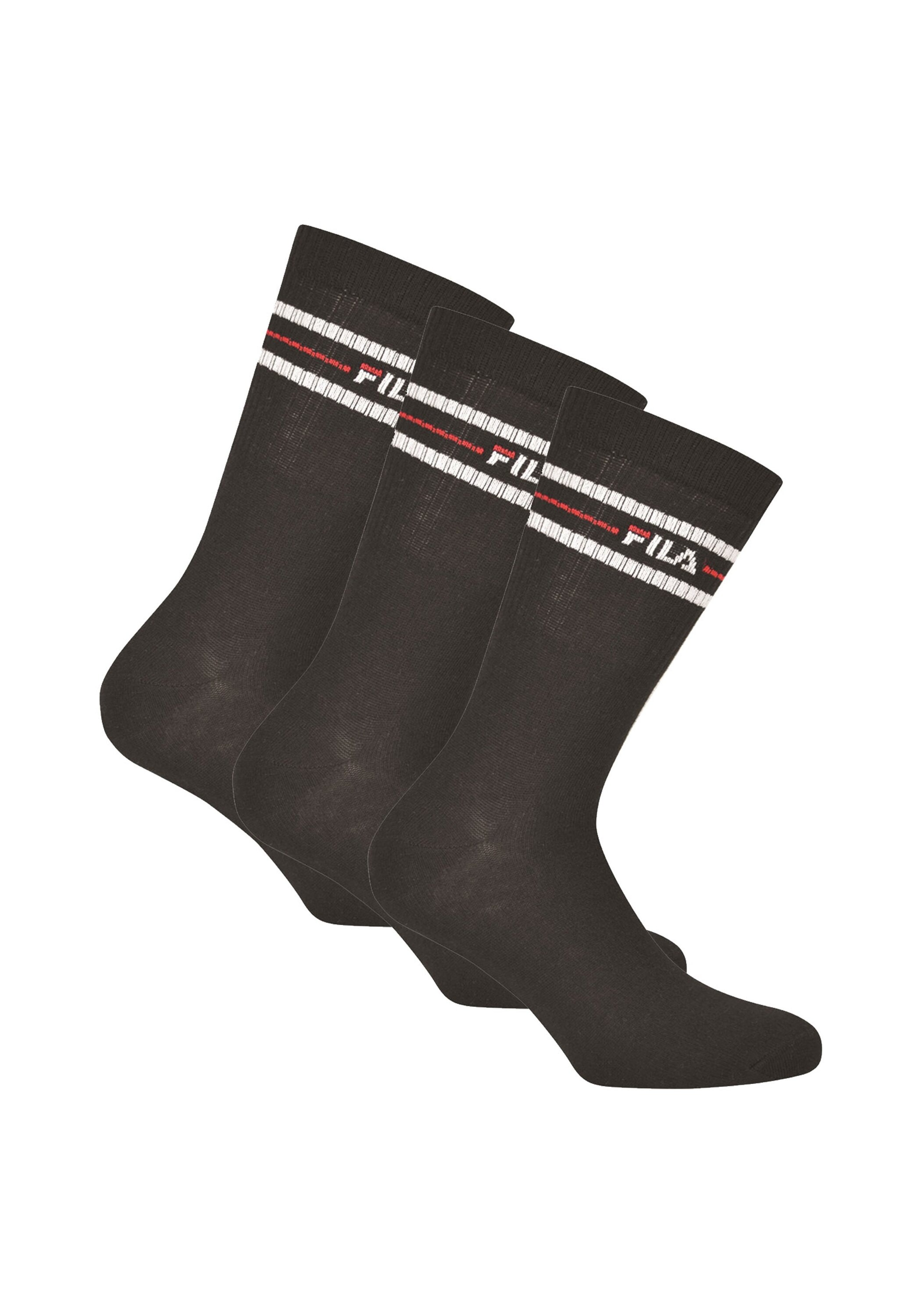 Kurzsocken FILA "Socken 3er Pack", Herren, Gr. 39-42, schwarz, Obermaterial: 80% Baumwolle CO. 18% Polyester PES. 2% Elasthan EL., Socken Image