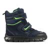 Winterstiefel RICHTER "Snow WMS: Mittel", Kinder, Gr. 28, bunt (dunkelblau, grün), Textil, Velourslederimitat, kontrastfarbene Details, casual, Schuhe, Klettstiefel, Snowboots mit wasserdichter Sympatex-Membrane
