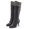 Stiefel LASCANA "Stiefelette, Langer Stiefel", Damen, Gr. 36, schwarz, Obermaterial: 100% Lederimitat. Futter: 100% Lederimitat. Decksohle: 100% Lederimitat. Laufsohle: 100% Synthetik, unifarben mit Farbeinsatz, casual, Schuhe, mit spitz zulaufender...