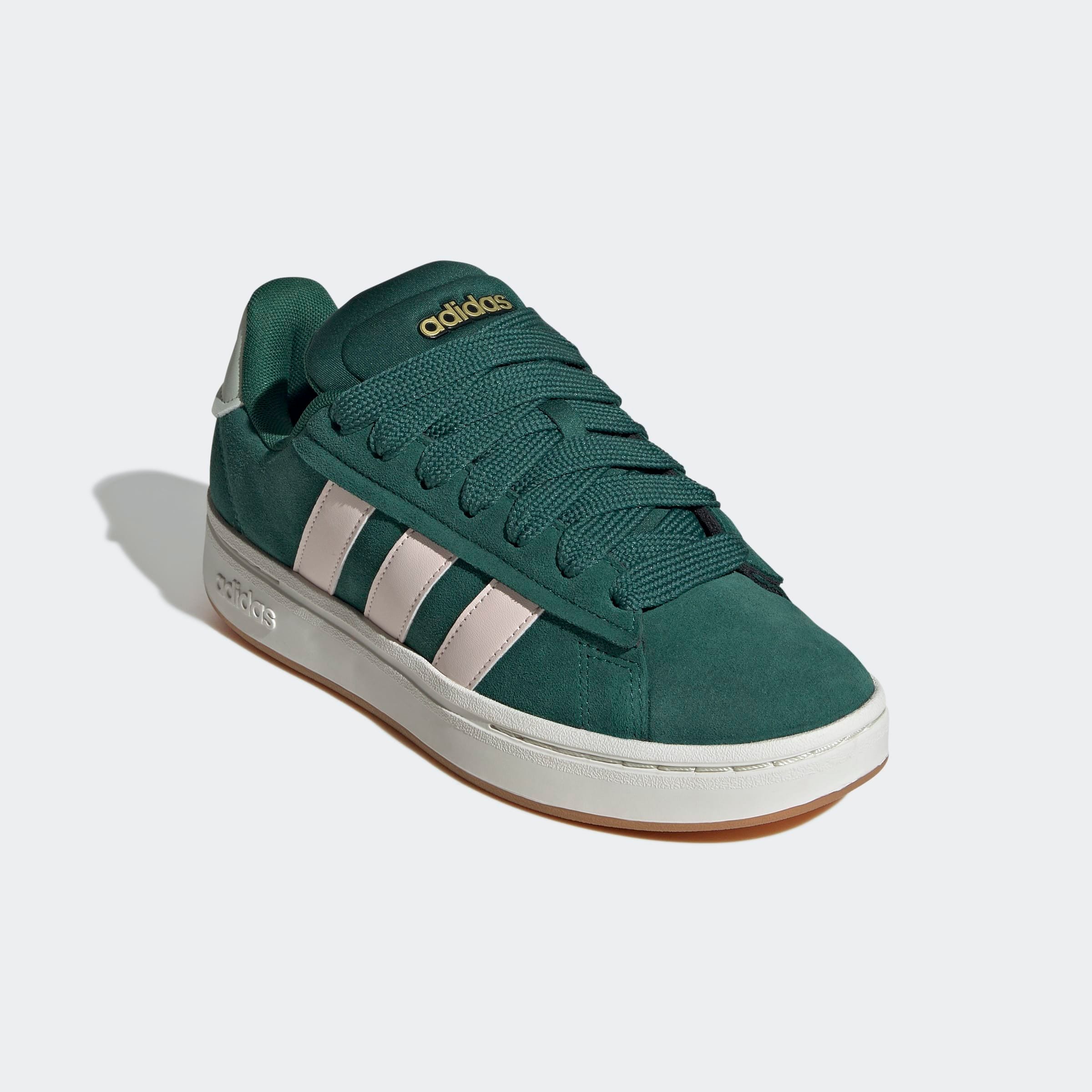 Sneaker ADIDAS SPORTSWEAR "GRAND COURT ALPHA", Damen, Gr. 38,5, grün (collegiate grün, wonder quartz, linen grün), Leder, Textil, Schuhe Sneaker, Design inspiriert vom adidas Campus 00