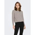 Strickpullover ONLY "ONLLESLY KINGS L/S PULLOVER KNT NOOS", Damen, Gr. S (36), grau (nacreous cloud detail:melange), Strick, Obermaterial: 50% Viskose, 27% Nylon, 23% Polyester, meliert, modisch, regular fit, Rundhals, Langarm Rippbündchen, Pullover