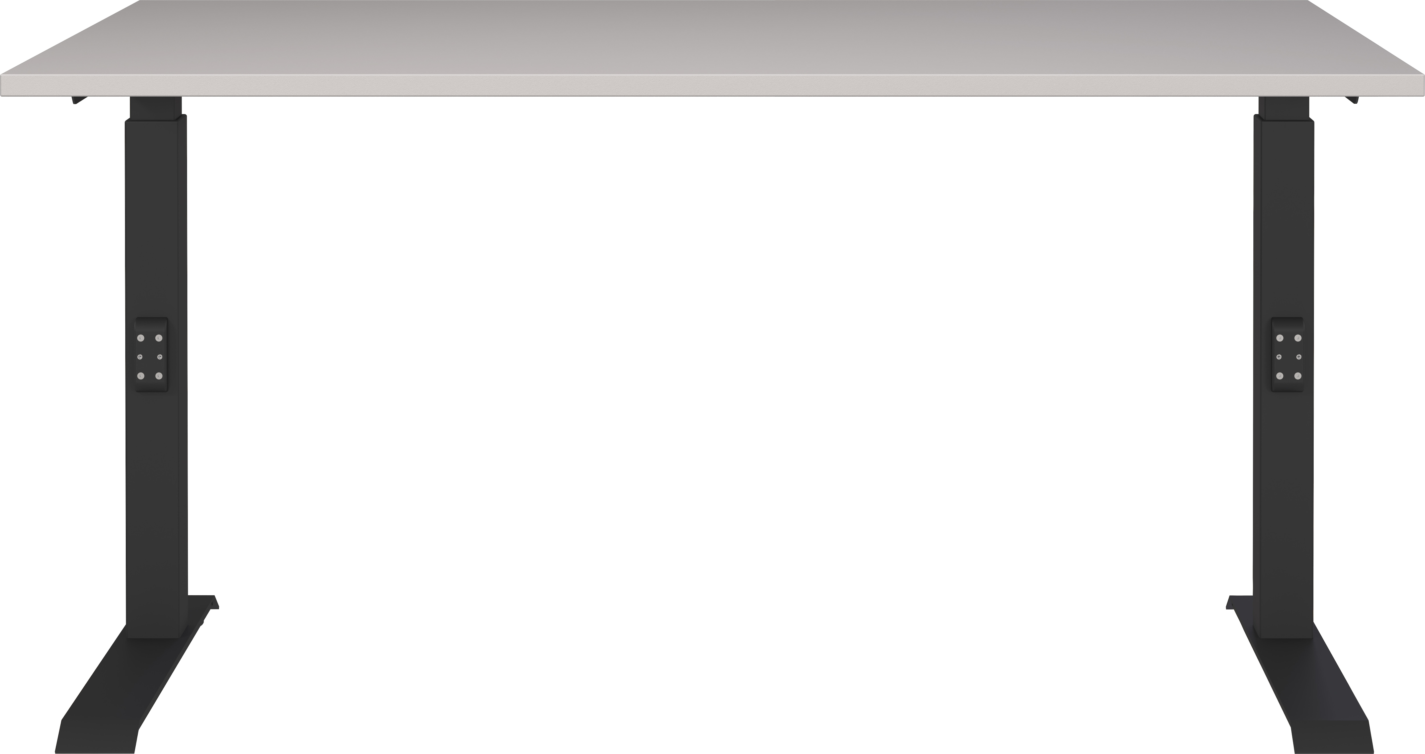 Schreibtisch GERMANIA "Lemont", braun (kaschmir, schwarz, kaschmir), B:140cm H:68cm T:80cm, Tische, Schreibtisch, Mechanisch höhenverstellbarer Schreibtisch