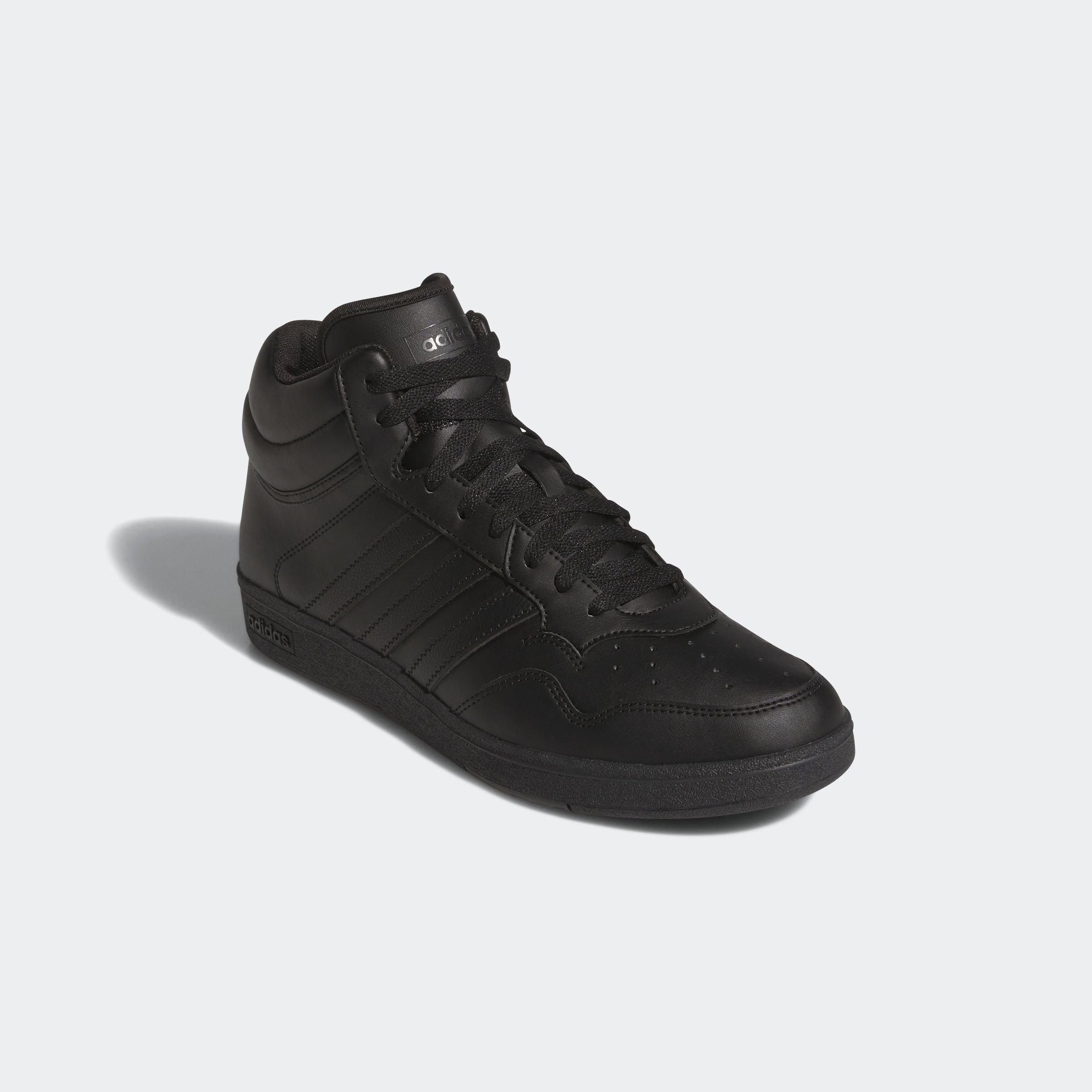 Sneaker ADIDAS SPORTSWEAR "HOOPS 4.0 MID", Gr. 42, schwarz-weiß (core schwarz, core schwarz, cloud weiß), Synthetik, Schuhe