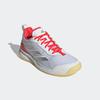 Tennisschuh ADIDAS PERFORMANCE "AVAFLASH LOW", Gr. 39, bunt (cloud weiß, silber metallic, lucid rot), Textil, Synthetik, sportlich, Schuhe