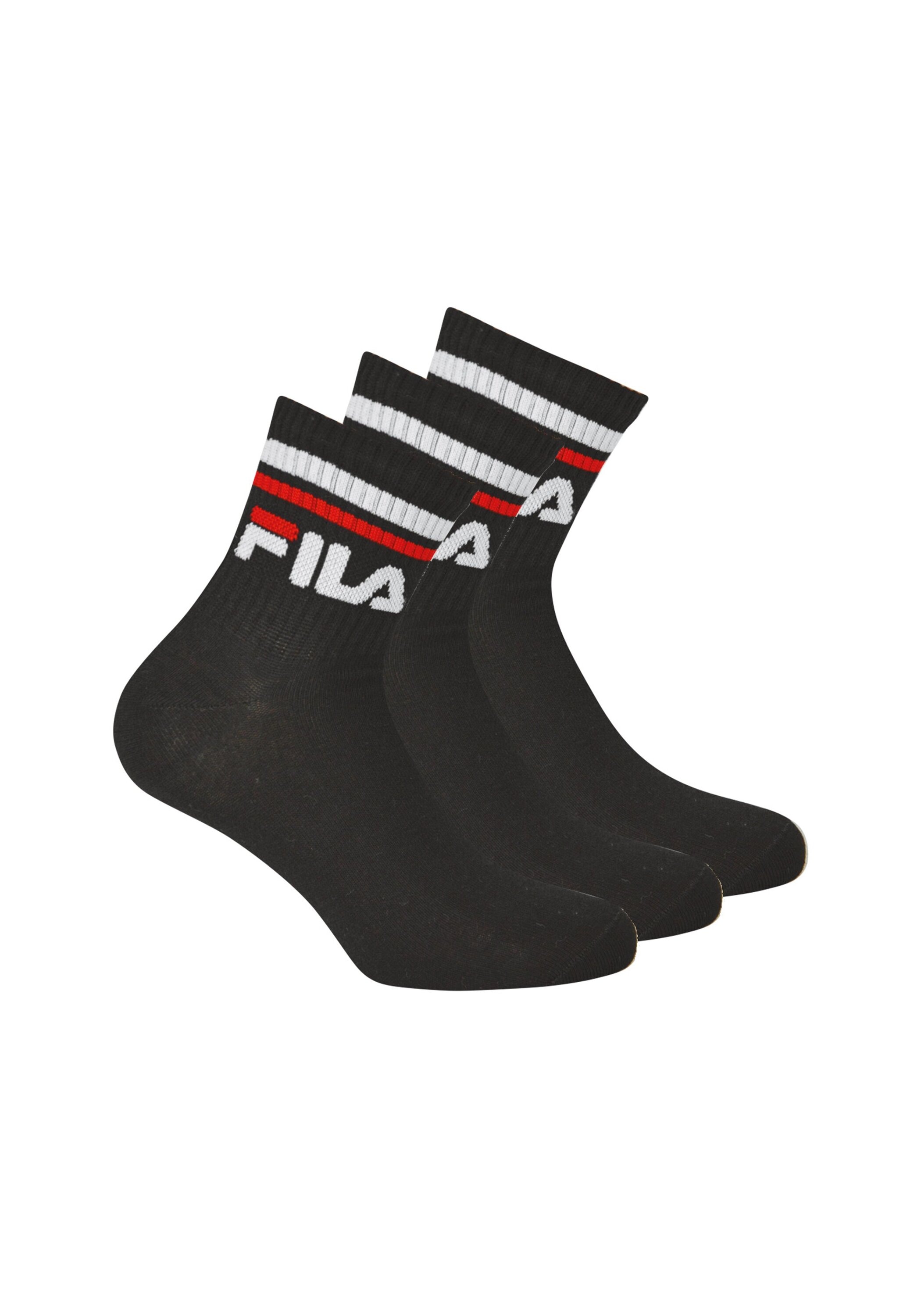 Kurzsocken FILA "Socken 3er Pack", Herren, Gr. 35-38, schwarz, Obermaterial: 80% Baumwolle CO. 18% Polyester PES. 2% Elasthan EL., Socken