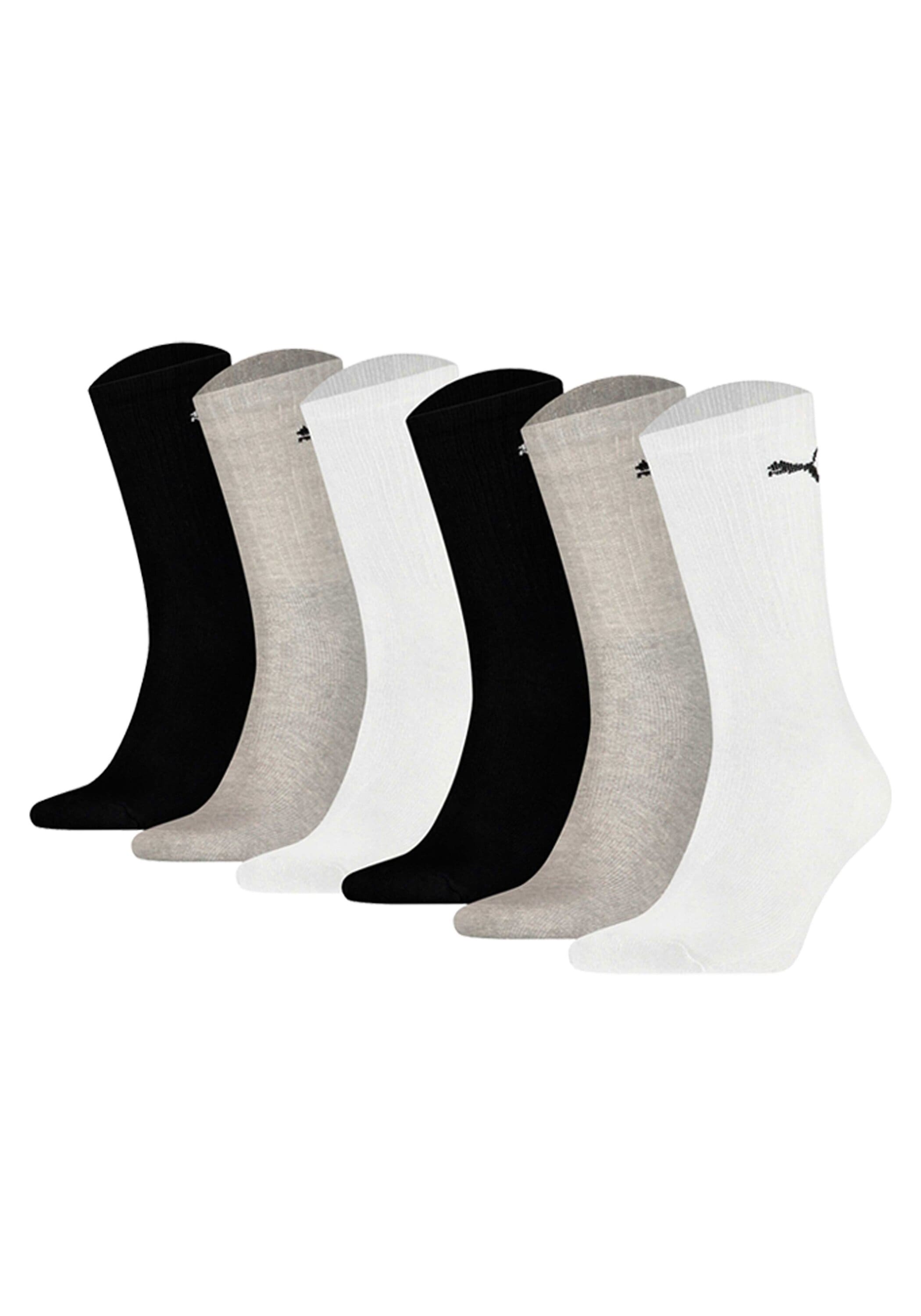 Kurzsocken PUMA "Socken 6er Pack", Herren, Gr. 43-46, bunt (schwarz, weiß, grau), Obermaterial: 74% Baumwolle CO. 21% Polyester PES. 3% Polyamid PA. 2% Elasthan EL., Socken
