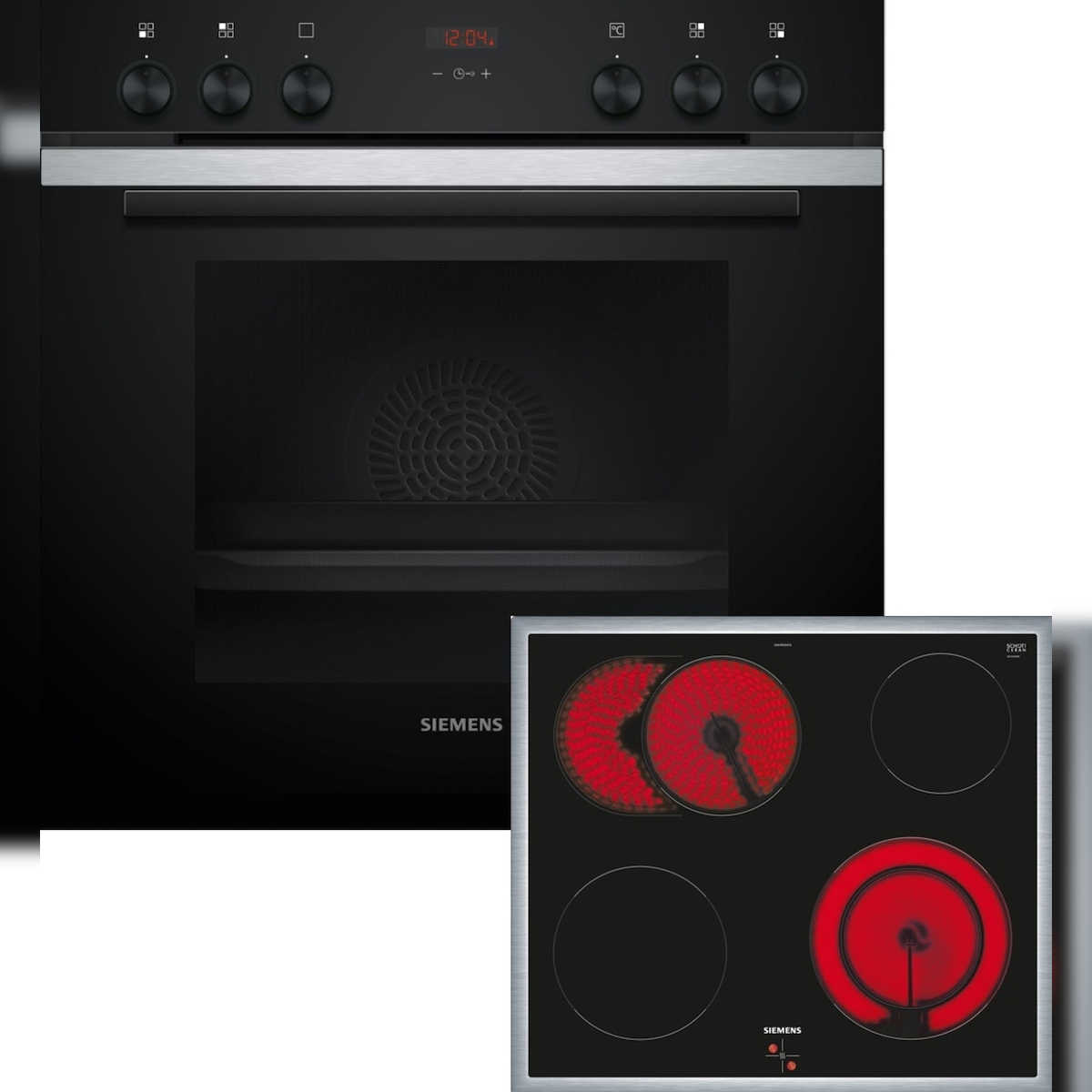 Siemens Einbau-Herd-Set, EA64RGNA1E + HE213BBS3 + HZ617000, Einbau-Herd, Elektro-Kochfeld, Pizzaform EQ211KB01B Image