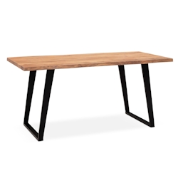 Konferenztisch Massivholz XXL | 200x100 cm Akazie mit U-Form Beinen | Goldbraun-Schwarz | für 8-10 Personen | Atoll Kollektion | Kadima Design Image