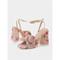 Damenschuhe mit roségoldenen Metallic-Absätzen, Brautparty-Schuhe, Abendgarderobe