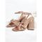 Damenschuhe mit roségoldenen Metallic-Absätzen, Brautparty-Schuhe, Abendgarderobe