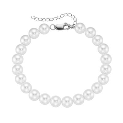 Smart Jewel - Armband mit Muschel-Perlen, Silber 925 Armbänder & Armreife 1 ct Weiss