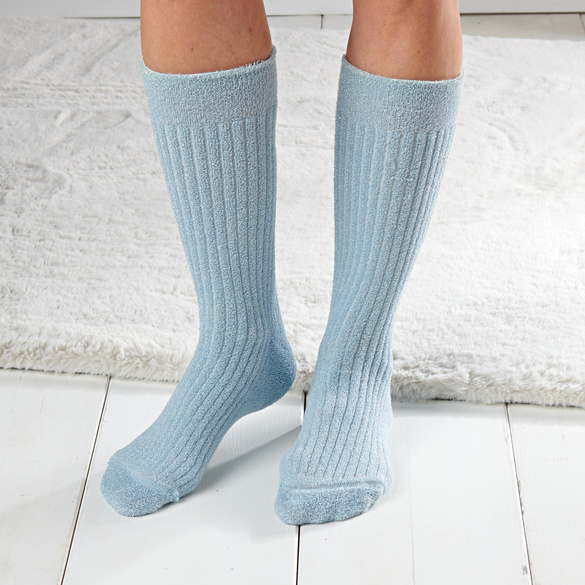 Glitter-Kniestrümpfe hellblau Image