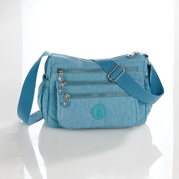 Nylon-Umhängetasche "Inga" mit RFID-Schutz hellblau Image