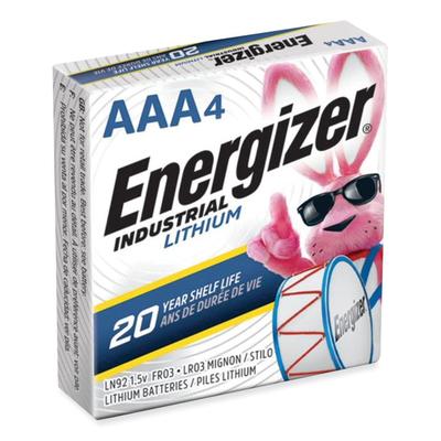 Energizer Industrial Lithium AAA Battery, 1.5 V, 4/Pack (EVELN92PK) Pack of 4 Energizer® Batteries