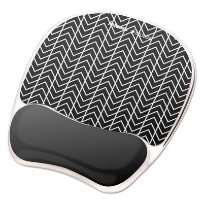 Fellowes Photo Gel Mouse Pad with Wrist Rest with Microban Protection, 7.87 x 9.25, Chevron Design (FEL9549901) Each Fellowes® Mouse Pads & Wrist Rest