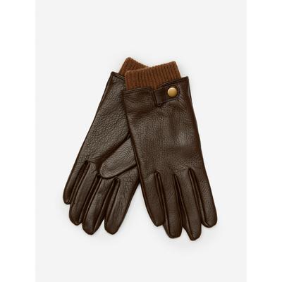 J.McLaughlin Men's 2 in 1 Leather Gloves Cognac, Size Medium | Cashmere/Leather