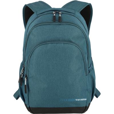 Laptoprucksack TRAVELITE "KICK OFF Rucksack L", Gr. B/H/T: 31cm x 45cm x 16cm, blau (petrol), Polyester, unifarben, Basic, Rucksäcke, Freizeitrucksack Arbeitsrucksack Schulrucksack Reiserucksack Image